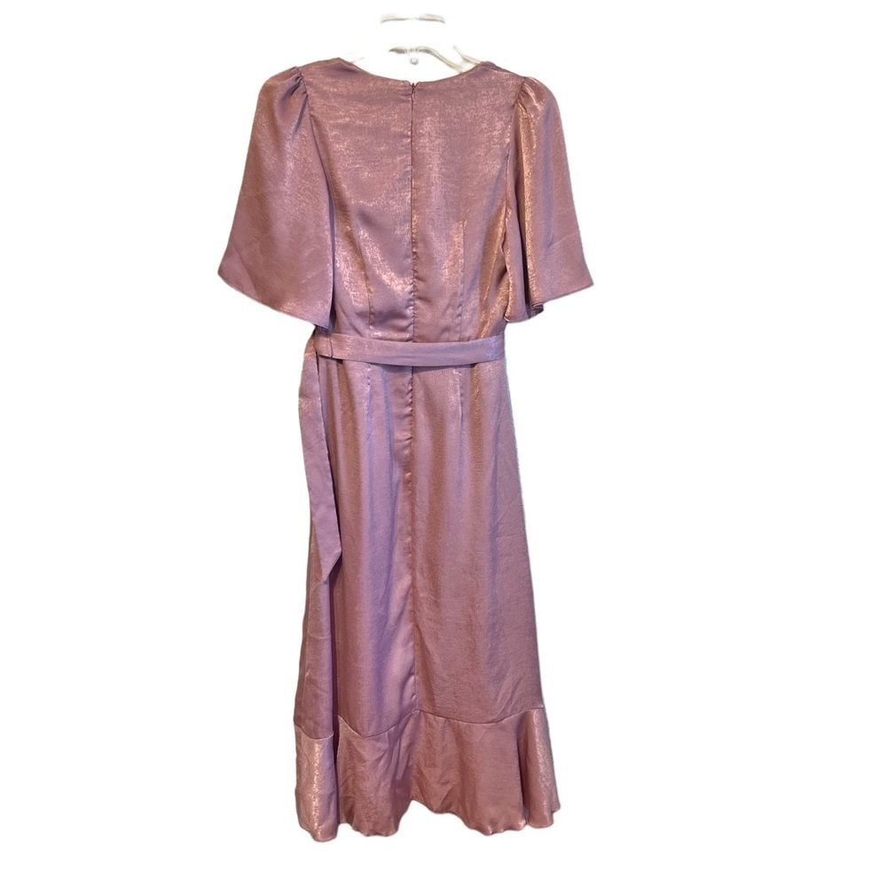 Lulus Eliza Wrap Mini Dress‎ in Pink Blush Satin Women's XS NWT - Picture 5 of 10